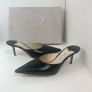 BNIB Jimmy Choo Rav Black Mules size 38.5 8.5